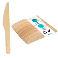 Produktbild: 1000 Stück Holz Einwegmesser 165mm - Partybesteck - Nachhaltige Einweg Messer