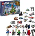 Produktbild: LEGO Star Wars Adventskalender 2024, 18 Mini-Modelle und 6 Charaktere zum Sammeln, Vorweihnachtsgeschenk für Jungen und Mädchen ab 6 Jahren, Bauspielzeug mit Minifiguren, Weihnachtsgeschenk 75395