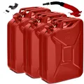 Produktbild: BW® Kraftstoffkanister Metall Benzinkanister 3x 20 Liter mit Ausgießer - Rot - RAL 3000 - TÜV-geprüft und UN-Zulassung - Made in Europe