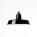 Produktbild: Industrie Lampenschirm Emaille Schwarz (2. Wahl), Fabriklampe Ø36 cm inkl. Fassung aus Bakelit