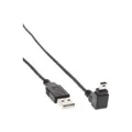 Produktbild: InLine USB 2.0 Mini-Kabel, Stecker A an Mini-B Stecker (5pol.) unten abgewinkelt 90°, schwarz, 1m (34210)