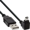 Produktbild: USB 2.0 Mini-Kabel A auf Mini-B Stecker 5pol unten abgewinkelt 90°  1m