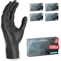 Produktbild: ARNOMED 100x Einweghandschuhe S, Latexhandschuhe Schwarz (1x100 Stk) Einweghandschuhe puderfrei, Handschuhe Latex Einweg, Putzhandschuhe, Latex Handschuhe, Einmal-/Einweg-Handschuhe XS, S, M, L & XL