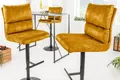 Produktbild: riess-ambiente Barhocker COMFORT senfgelb/schwarz - Samt, Metall, höhenverstellbar, weich (Einzelartikel, 1 St), Drehbarer Stuhl mit Lehne - ideal für Wohn- und Esszimmer oder Küche