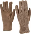 Produktbild: styleBREAKER Damen Touchscreen Handschuhe mit Teddyplüsch | Weiche warme Winter Fingerhandschuhe | Kuscheliger Smartphone Handschuh in vielen Farben, Farbe:Taupe