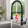 Produktbild: Niederdruck Armatur Küche Schwarz Wasserhahn Küche, 3 Wege Wasserhahn mit Aus...