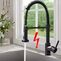 Produktbild: Niederdruck Armatur Küche Schwarz Wasserhahn Küche, 3 Wege Wasserhahn mit Aus...