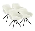 Produktbild: skølm Esszimmerstuhl Thokk Drehstuhl mit Leinenbezug (4er Set, beige, bis 150 kg), Küchenstuhl, höhenverstellbar & drehbar, verfügbar als 2er/6er Set