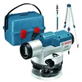 Produktbild: Bosch Professional Optisches Nivelliergerät GOL 26 G (26-fache Vergrößerung, Maßeinheit: 400 Gon, Arbeitsbereich: bis zu 100 m, Messlatte GR 500, Baustativ BT 160, im Transportkoffer)