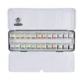 Produktbild: Schmincke – Akademie Aquarell Farbkasten, Vollsortiment 24 x 1/2 Näpfchen, 75 424 097, Metallkasten, hoch lichtechte Farbtöne, feine Künstler-Aquarellfarben