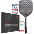 Produktbild: Pizza Lover Pizzaschieber Pizzaheber Harteloxierte perforierte 35x80 cm Aluminium, Pizzaheber. Pizzaschieber 35x80 cm schwarz 35 cm x 80 cm