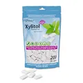 Produktbild: miradent Xylitol Zahnpflegekaugummi Vorteilspackung 200 Stück | Pfefferminze | erfrischender Geschmack | zuckerfrei | vegan | kariespräventiv | für unterwegs
