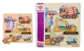 Produktbild: Eichhorn – Baufahrzeuge Puzzle mit 12 Teilen, ideal für kleine Baumeister ab 2 Jahren, farbenfrohe Motive zur Förderung der Feinmotorik, 22,5x22,5 cm groß, aus 100% FSC zertifiziertem Pappelsperrholz