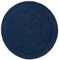 Produktbild: Erwin Müller Badematte, Badteppich Uni Serie Stuttgart Marine Größe rund: 90 cm Ø - extra dick, hohe Saugfähigkeit, 100% Baumwolle