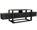 Produktbild: Wohnwand Grau Gold Wohnzimmerregal  TV Lowboard Marmor Optik Fernsehtisch 5095
