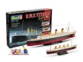 Produktbild: Revell Modellbausatz Schiff 1:700&1:1200 - Geschenkset R.M.S. Titanic im Maßstab 1:700&1:1200, Level 4, originalgetreue Nachbildung mit vielen Details, Kreuzfahrtschiff, 05727