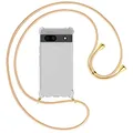 Produktbild: mtb more energy® Handykette kompatibel mit Google Pixel 7a - Shiny Gold/Gold - Smartphone Hülle zum Umhängen - Anti Shock Full TPU Case