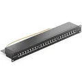Produktbild: deleyCON CAT6 Patchpanel 24 Port Netzwerk Verteilerfeld geschirmt LSA Schwarz