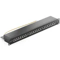 Produktbild: deleyCON CAT6 Patchpanel 24 Port Netzwerk Verteilerfeld geschirmt LSA Schwarz