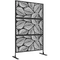 Produktbild: Outsunny Gartensichtschutz,, Schwarz, Metall, 45x198 cm, Sonnen- & Sichtschutz, Sichtschutz Garten, Balkon Sichtschutze