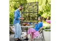 Produktbild: Outsunny Paravent Gartensichtschutz 122 x 198 cm Balkon Sichtschutz (Raumtrenner, 1 St., Raumteiler), für Garten, Terrasse, Stahl, Schwarz