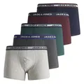 Produktbild: JACK&JONES Jungen Boxershorts, 5er Pack - JACOLIVER TRUNKS, Baumwoll-Stretch, Logobund Grau/Blau/Grün/Rot 164