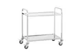 Produktbild: Royal Catering Servierwagen 2 Borde 90 x 50 cm Edelstahl Teewagen Küchenwagen Gastro 4 Bremsen