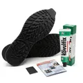 Produktbild: Sneaker Pro Schuh Reparaturset – Gummi Schuhsohlen zum Zuschneiden + Kövulfix Schuhsohlenkleber – DIY Set zum Schuhsohle Kleben – Langsohle auch als Absatz & Halbsohle für Sneaker Reparatur (Schwarz)