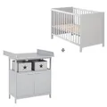 Produktbild: Roba Zimmerset Hamburg Baby- & Beistellbett 60x120 + Wickelkommode 2-türig