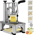Produktbild: VOR Kartoffelschneider Pommes Frites Schneider 1/4 + 3/8 Zoll, Frittenschneider Gemüseschneider Kommerzieller Zerkleinerer Obstschneidemaschine mit 2 Ersatzklingen, Edelstahl Zerhacker Salat, Früchte