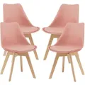 Produktbild: Esszimmerstuhl Fläten 4er Set Kunstleder Rosé