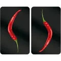 Produktbild: Herdabdeckplatten Universal Hot Peperoni 2er Set, Für Alle Herdarten, Mehrfarbig, Gehärtetes Glas Mehrfarbig, Kunststoff (tpe) Hellgrau, Kunststoff Transparent - Mehrfarbig - Wenko