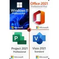 Microsoft Windows 11 Pro + Microsoft Office 2021 Pro Plus + Microsoft Project 2021 Pro + Microsoft Visio 2021 Standard Lizenz für 3 PC