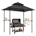 Produktbild: VEVOR Grillpavillon, 2430x1500x500 mm, Grillüberdachung für Außengrill, 2-stufige BBQ-Gazebo-Überdachung, Doppeldach Gartenpavillon 2–4 Personen, ideal für Terrasse, Hinterhof & Garten