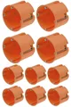 Produktbild: 10er Pack Hohlwanddose Ø 68 x 60mm inkl. Geräteschrauben, orange