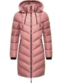 Produktbild: MARIKOO Damen Wintermantel Warmer Steppmantel lang mit Verstellbarer Kapuze Armasa Dark Rose Gr. XXL
