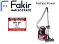 Produktbild: Fakir Red Vac Power Bodenstaubsauger mit Beutel 700 Watt HEPA-Filter Schwarz Rot