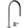 Produktbild: LAUFEN Kartell Waschtisch-2-Loch-Armatur H3113320042211, o. Ablaufg., schwenkbar, Edelstahl
