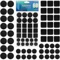 Produktbild: Schwarz Selbstklebende Filzgleiter - 60 Stück, 3mm Dicke für perfekten Schutz