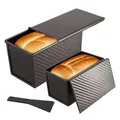 Produktbild: 2 Stücke Brotbackform mit deckel Kohlenstoffstahl Antihaft Brot Toastform mit...