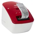 Produktbild: brother QL-600R Etikettendrucker weiß, rot