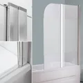 Produktbild: Mucola Duschabtrennung Badewannen Badewannenaufsatz ESG Glas Duschtrennwand Badewannenfaltwand Duschwand - 141x117cm