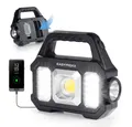 Produktbild: EASYmaxx LED Taschenlampe Solar-Arbeitsleuchte 3 in 1: COB-Strahler, dimmbares Seitenlicht, Aufladen durch Solarpanel oder per USB-Anschluss