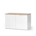 Produktbild: Vicco Eckkommode Wido, Weiß/Sonoma, 80 x 50 cm mit Tür, zur Aufbewahrung und platzsparenden Nutzung in Ecken