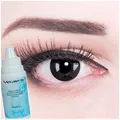Produktbild: EIN PAAR Farbige Crazy Fun 14 mm 'Black Out' Kontaktlinsen mit gratis Linsenbehälter und Kombilösung. Perfekt für Fasching!
