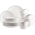 Produktbild: Mäser Kaffeeservice Felise, Schwarz, Weiß, Keramik, 18-teilig, Uni, 225 ml,225 ml, Essen & Trinken, Geschirr, Geschirr-Sets, Kaffeeservice