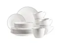Produktbild: MÄSER Serie Felise, elegantes Kaffeegeschirr für 6 Personen, zeitlos, mit schwarzem Rand, Porzellan, weiß