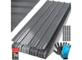Produktbild: KESSER® 12x Profilblech Trapezblech 129cm x 45cm = 7 m² - Dachblech für Gerätehaus, Dachplatten Verzinkter Stahl 0,25mm, inkl. 100 Schrauben + Unterlegescheiben & Montagehandschuhe