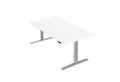 Produktbild: boho office® Schreibtisch Basic Line, Silber höhenverstellbar 80 mm/Sek, Tischplatte Weiß 160 x 80 cm