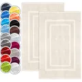 Produktbild: 2er Pack Badvorleger Badematte | Premium Qualität | 100% Baumwolle | 50 x 80 cm | Duschvorleger Duschmatte Doppelpack | Farbe: Natur/Creme